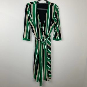 I.N.C., Multi color strip wrap dress. Size 1X.